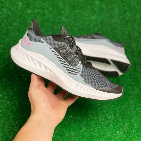 Nike Shoes | Nike Winflo 7 Shield Mens Running Shoes Black White Gray CU3870-403 New Multi Sz | Color: Blue/Gray | Size: 11 | Clutchswag's Closet